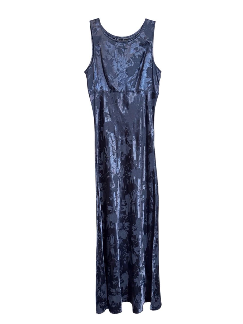 Vintage All That Jazz Small Satin Maxi Dress Y2K Floral Jacquard Fairy Whimsy